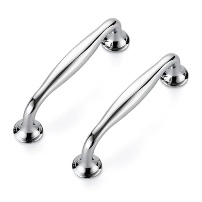 Ravinte Polished Chrome Cabinet Handles Solid Pulls 3-3/4 Inch 10 Pack - color: Polished Chrome, size: 3-3/4 inches Hole Center