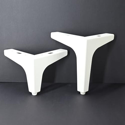 4 inch White Metal Furniture Legs,Set of 4,2mm Thick - color: White, size: 4 inch (2 thick)