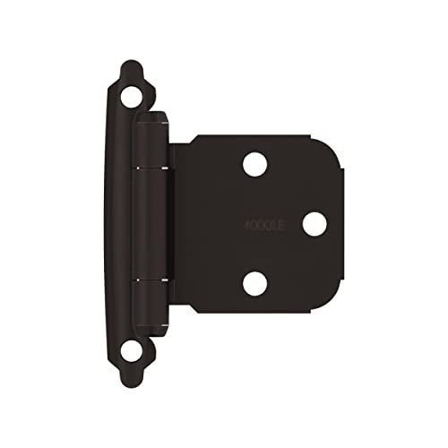 Amerock 1 Pair Variable Overlay Oil-Rubbed Bronze Face Mount Cabinet Hinge - color: Oil Rubbed Bronze, size: Flat