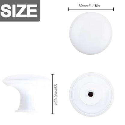 10 Pack White Kitchen Cabinet Knobs Round Drawer Pulls - color: White