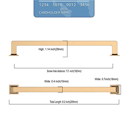 9BUILD 10 Pack 7.5 Inch Champagne Bronze Cabinet Handles,Kitchen Hardware - color: Champagne Bronze, size: 7.5"/192MM Hole Center
