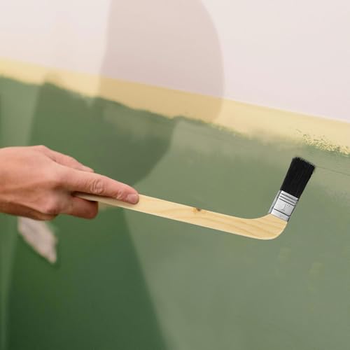 HARFINGTON Paint Brush 2Pcs 1" Brush Width Reusable Variety Angled Bend Brushes Radiator Paint for All Latex Oil Painting Furniture Walls Treatment, Black