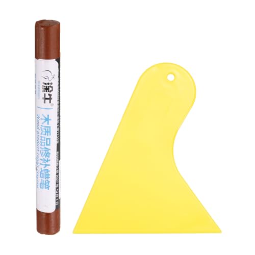 HARFINGTON Wood Filler Sticks Wood Furniture Scratch Repair Filler Sticks Furniture Touch Up Markers with Yellow Scraper for Wood Holes Wood Floor Table Door Cabinet, Dark Walnut - color: Dark Walnut