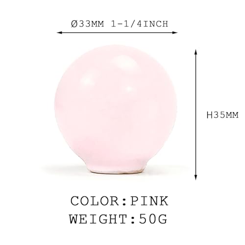FOAN Cabinet Knobs 6 Pack, Ceramic Drawer Grip Handle, Suitable for Cupboard/Drawer/Dresser/Toilet/Kids Room, 1-1/4inch, Equipped with Multi Size Screws, Pink - color: Pink