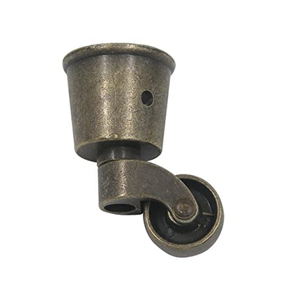 Semetall 2Pack 2.6x1.5 Inch Metal Vintage Swivel Round Cup Caster,(Bronze) - style: A-534