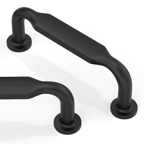 10 Pack Matte Black Cabinet Pulls 3 Inch(76mm) Kitchen Cabinet Handles Solid Zinc Alloy Cabinet Hardware Drawer Pulls - color: Matte Black, size: 3" Hole Center