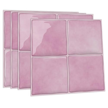 24 Sheets Blush Pink 6"x6" Peel and Stick Subway Tile Backsplash - color: Blush Pink, size: 24 Pcs 6" x 6" x 0.05"