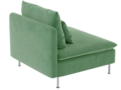 Heavy Velvet SODERHAMN Chair Cover Compatible with IKEA Sofa Slipcover - color: Velvet Light Green, size: 1 Seat Section