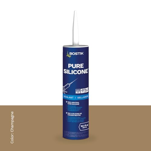 BOSTIK Pure Silicone Champagne 10.1oz Silicone Caulk & - 1 Cartridge - color: Champagne