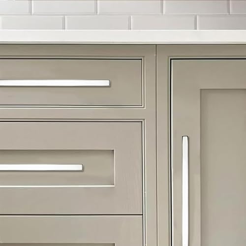 khtumeware 10 Pack 3-3/4 inch(96mm) Hole Center Polished Nickel Cabinet Pulls Solid Heavy-Duty Square Cabinet Handles Drawer Pulls Kitchen Cabinet Hardware Kitchen Handle - color: Polished Nickel, size: 3-3/4 inch(96mm) hole center