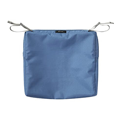 Classic Accessories Ravenna Water-Resistant 17 x 15 x 2 Inch Patio Seat Cushion, Empire Blue, Chair Seat Cushion - color: Empire Blue, size: 17"W x 15"D x 2"Thick