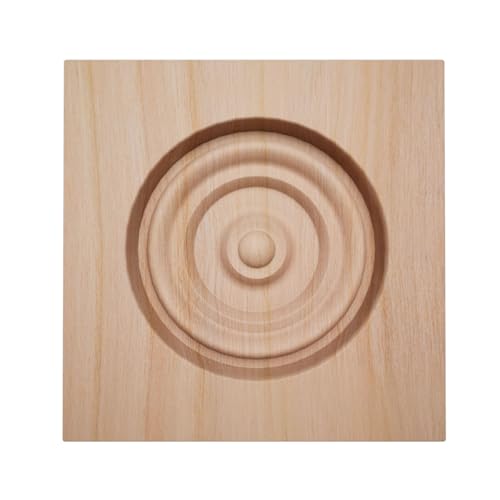 2 1/2"W x 2 1/2"H x 7/8"P Americraft Solid Hardwood Stain Grade Bullseye Rosette with Squared Edge, Cherry - color: Cherry, size: 2.5-in. W x 2.5-in. H