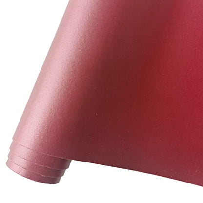 HYANG Smooth Solid Color Dark Red Faux Leather Sheets 1 Rolls 12"X53" (30cmX135cm),Faux Leather is Great for, Bows,Earrings Handmade DIY Craft Projects Making - color: Dark Red