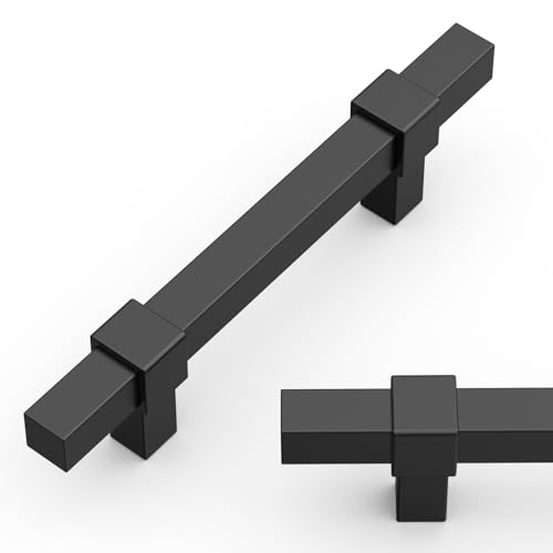 Amerdeco 10 Pack 3 Inch 76mm Matte Black Cabinet Pulls Zinc Alloy Heavy Duty Modern Kitchen Cabinet Handles Drawer Pulls Hardware for Cabinets Cupboard Dresser Wardrobe ZH0087 - color: Matte Black, size: 3"/76mm Hole Center