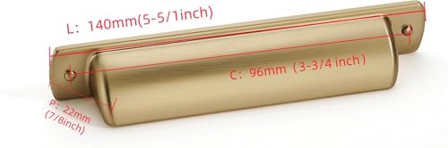 khtumeware 2 Pack 3 3/4"(96mm) Champagne Bronze Drawer Pulls Cabinet Bin Cup Pulls Kitchen Hardware Satin Brass Cabinet Handles Drawer Handles Knobs - color: Champagne Bronze, size: Cup Pulls 3-3/4" Hole Center