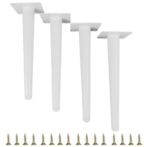 4pcs 9 7/8 inch (25cm) White Metal Furniture with Level Feet - color: White, size: 9 7/8 inch