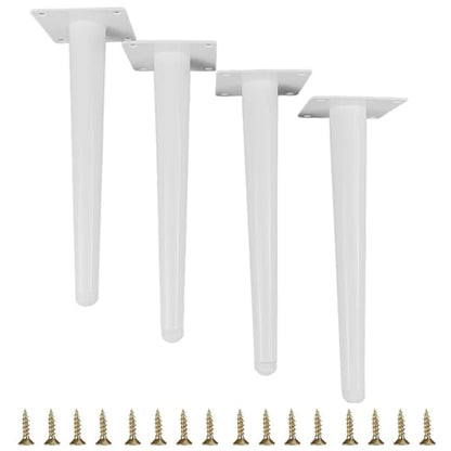 4pcs 9 7/8 inch (25cm) White Metal Furniture with Level Feet - color: White, size: 9 7/8 inch