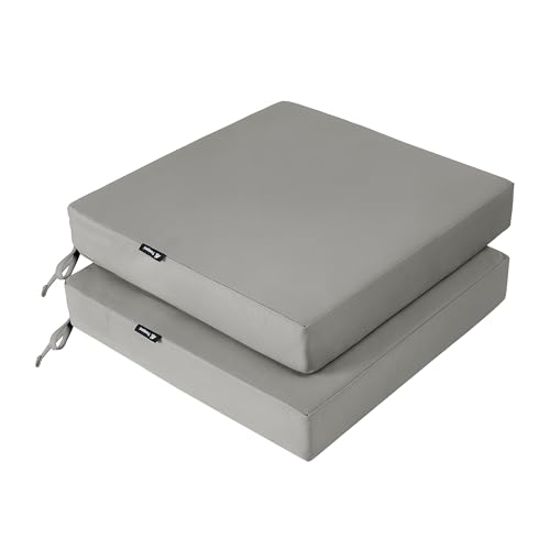 Favoyard Patio Chair Cushions 18.5 x 16 x 3 Inch Waterproof Outdoor Seat - color: Grey, size: 18.5 x 16 x 3 In