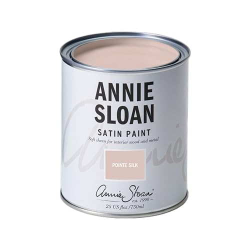 Annie Sloan Satin Paint (Pointe Silk, 25 Fl Oz /750 mL). Soft sheen for interior wood and metal. Self-leveling, all-in-one paint with no wax or lacquer required. - color: Pointe Silk