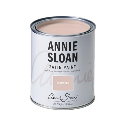 Annie Sloan Satin Paint (Pointe Silk, 25 Fl Oz /750 mL). Soft sheen for interior wood and metal. Self-leveling, all-in-one paint with no wax or lacquer required. - color: Pointe Silk
