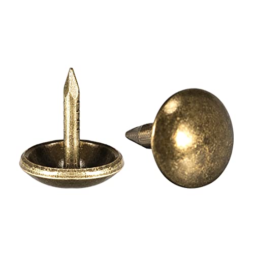 uxcell Upholstery Nails Tacks 9mm Dia 10mm Height Retro Round Thumb Push Pins Bronze Tone for Furniture Sofa Headboards, 100 Pcs - size: 9mm x 10mm