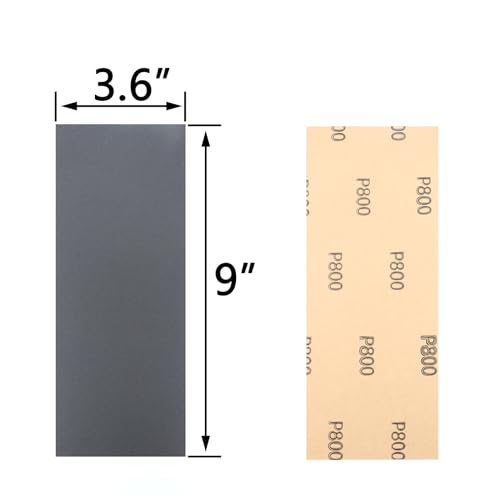 30Pcs 9 x 3.6 Inchs 800 Grit Wet and Dry Handmade Universal Sanding Sheets, Suitable for Woodworking Furniture/Automobiles/Metal/Lacquer Polishing Sandpaper - style: 800 Grit