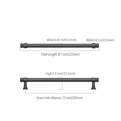 Asidrama 10 Pack 7.5 Inch Matte Black Kitchen Cabinet Handles - color: Matte Black, size: 7.5" Hole Center(192mm)