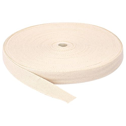 1 Inch Cotton Webbing Strap, 50 Yards Length Cotton Ribbon, Perfect Webbing Straps for Bags for Arts, Crafts and Sewing
