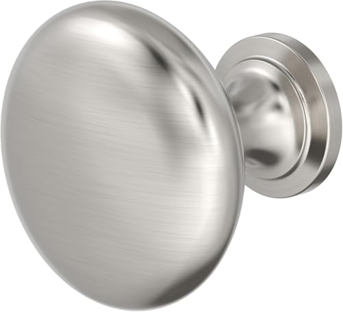 Amerock 1-1/4" Round Edona Satin Nickel Cabinet Knob - color: Satin Nickel, size: 1-1/4 Inch (32 mm) Diameter