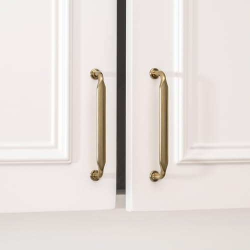 Goldenwarm 10 Pack 5 Inch Champagne Bronze Cabinet Pulls Solid Handles - color: Champagne Bronze, size: 5 Inch Hole Center