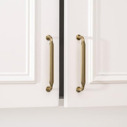 Goldenwarm 10 Pack 5 Inch Champagne Bronze Cabinet Pulls Solid Handles - color: Champagne Bronze, size: 5 Inch Hole Center