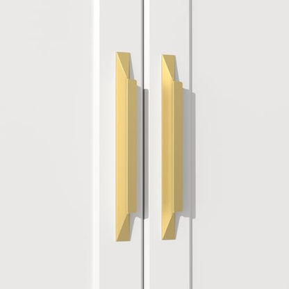 Goldenwarm 10 Pack Gold Cabinet Handles, 3-3/4" Hole Center Finger Pulls - color: Matte Gold, size: 3-3/4in Hole Centers