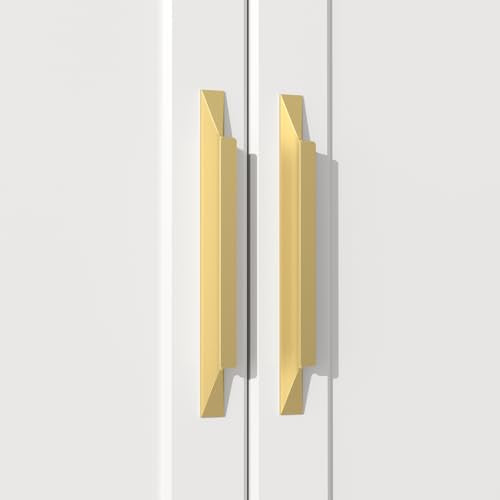 Goldenwarm 25 Pack Gold Cabinet Handles, 3-3/4" Hole Center Finger Pulls - color: Matte Gold, size: 3-3/4in Hole Centers