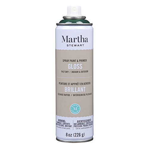MARTHA STEWART Paint & Primer 8oz Spray Paint, Gloss Classroom Green (42897) - color: Gloss Classroom Green