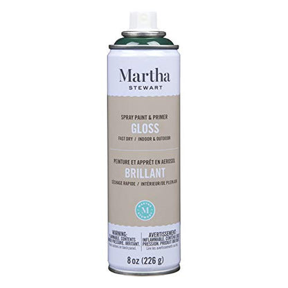 MARTHA STEWART Paint & Primer 8oz Spray Paint, Gloss Classroom Green (42897) - color: Gloss Classroom Green