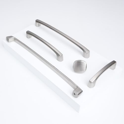COTYKILEY 10 Pack 3Inch(76mm) Brushed Satin Nickel Kitchen Cabinet Handles Silver Cabinet Pulls Cabinet Door Handles Kitchen Cabinet Hardware Cupboard Drawer Pulls Dresser Handles - color: Brushed Satin Nickel, size: 3" Hole Center（76MM）