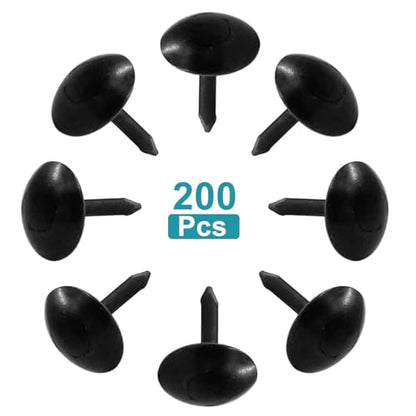 Piutouyar 200 Pcs Black Upholstery Tacks Antique Thumb Tacks, 10 x 10mm - size: 10x10mm