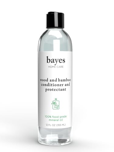 Bayes Food Grade Mineral Oil for Cutting Board - Mineral Oil Food Grade for Bamboo, Teak & Wood Conditioner and Protectant - Cutting Board Oil Food Grade Formula - Wood Oil for Cutting Board - 12 oz - size: 12 Fl Oz (Pack of 1)