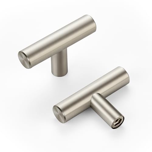 10 Pack Brushed Nickel Cabinet Knobs 2 Inch Silver Drawer Knobs Single Hole - color: Brushed Nickel