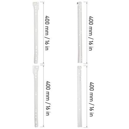 MOUYAT 6 Pairs 16 inch Bottom Mount Drawer Slide, Heavy Duty Drawer Rails with Mounting Screws, Replace Drawer Track Hardware, Fits Bottom/Side-Mounted Drawer, White