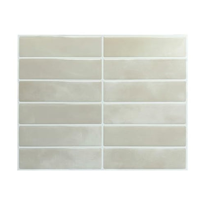 Backsplash Tile Peel and Stick, 11.42'' x 9'', Beige - color: Beige