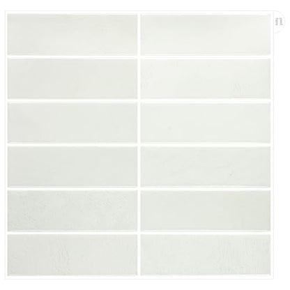 Peel and Stick Backsplash for Kitchen - New Upgrade 12" x 12" Large Premium Subway Tile, Grey White 10-Sheet - color: Grey White