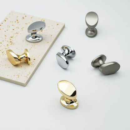 10 Pack Cabinet Knobs Polished Chrome 1-1/6 Inch(30mm) Length Solid Zinc Alloy Drawers Pulls Dresser Knobs Kitchen Cupboard Bathroom Furniture Hardware - color: 10pack - Polished Chrome, size: Knob