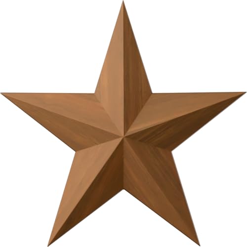 Ekena Millwork ROS04X04GLCH Galveston Star Rosette, 4 1/8"W x 4 1/8"H x 5/8"P, Cherry - color: Cherry, size: 4 1/8"W x 4 1/8"H x 5/8"P