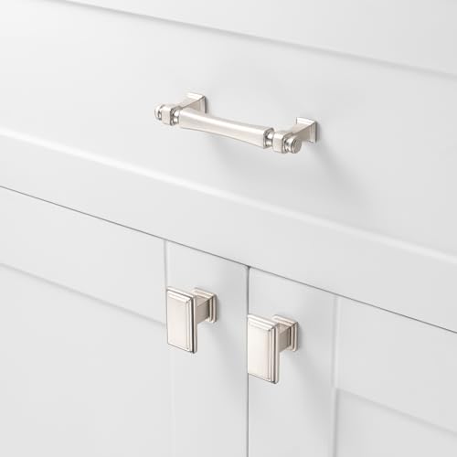 3 Inch Brushed Nickel Cabinet Pulls 10 Pack French Style P2501 - color: Brushed Nickel, size: 3 Inch Hole Centers
