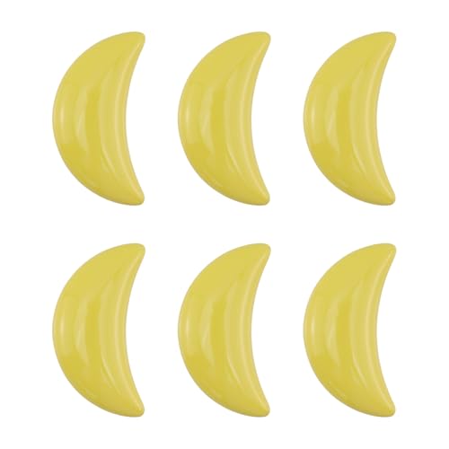 Dnyta 6 Pcs Moon Shaped Ceramic Knobs Glossy Ceramic Pulls Drawer Knobs - style: Yellow,Moon Shaped
