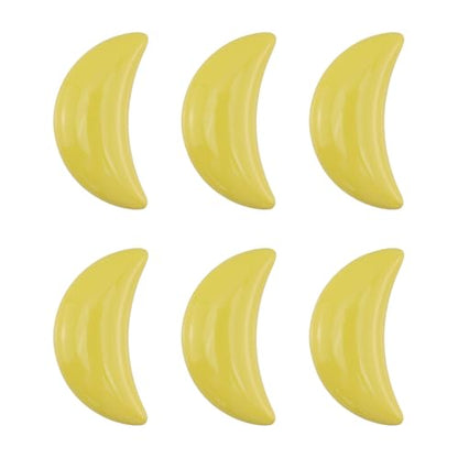 Dnyta 6 Pcs Moon Shaped Ceramic Knobs Glossy Ceramic Pulls Drawer Knobs - style: Yellow,Moon Shaped