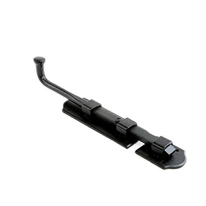 Renovators Supply Manufacturing Slide Bolt Latch 9 in. Black Iron Ball Tip Style Slide Bolt with Mounting Hardware - size: Pack of 1, style: 9 inch - Colonial Dead Bolt