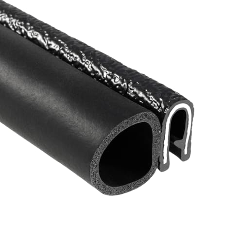 TRIM-LOK Trim Seal, Edge Trim with Side Bulb, Fits 0.625-Inch Bulb, 1/8-Inch Edge, 9/16-Inch Leg, 250-Foot Length, Black Pebble Finish, Flexible PVC Plastic Trim with EPDM Rubber Weather Stripping - style: 0.625" Bulb, 1/8" Edge, 9/16" Leg, 250 Feet