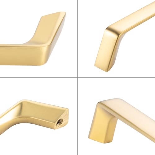 KOOFIZO 10 Pack 5 Inch Brushed Gold Cabinet Pulls Gold Cabinet Handles Hardware for Kitchen Cabinets Drawers P21 Bedroom Dresser Bathroom Vanity Cupboard - color: Brushed Gold, size: 5" CC - 10Pcs